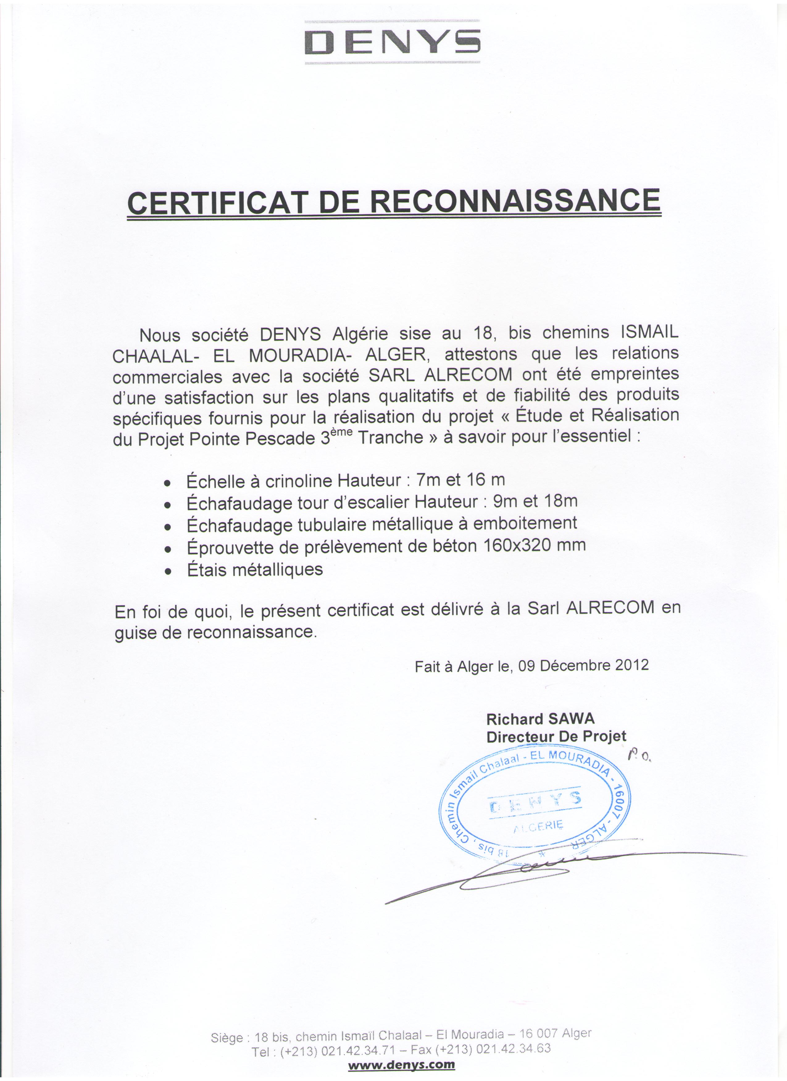 Certificat 09